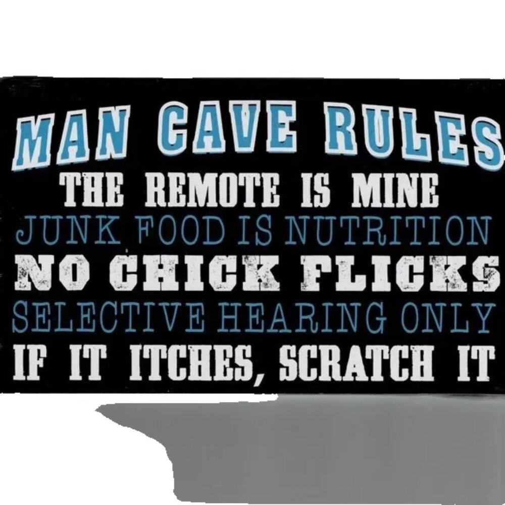 Man Cave Wood Sign Wall Plaque Dad Fathers Day Christmas Gift Man Cave Rules